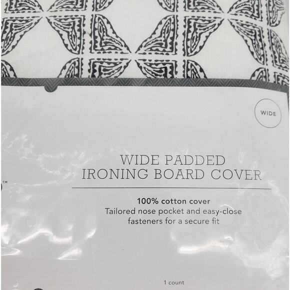Threshold Ironing Board Cover Black White 48in L x 2in H x 18in W New - Picture 4 of 6